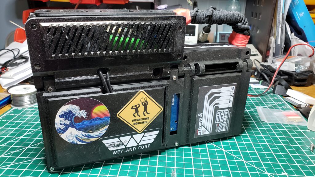 Eventually this cyberdeck will have a carrying strap and fully secure componentry, so it can be carried and set up quickly.